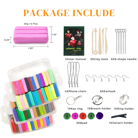 Artecho Polymer Modelling Clay and Craft Accessories Kit - 82 Colours - Lifespace