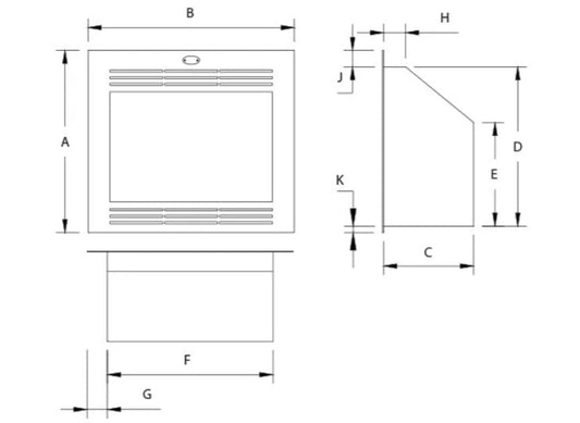 Home Fires Model 740 Built - In Gas Fireplace with Stainless Steel Facia & Coal Grate - Lifespace