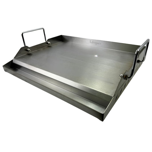 Lifespace 45cm Stainless Steel BBQ Flat Top Griddle - Lifespace