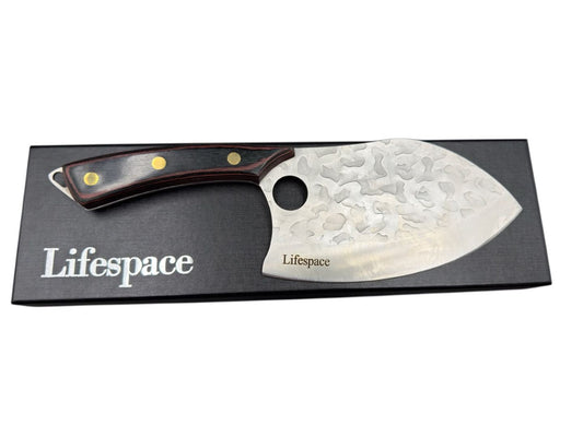 Lifespace 7" Peach Hammered Braai Cleaver with Hole - Lifespace