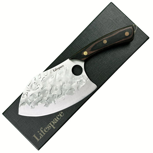 Lifespace 7" Peach Hammered Braai Cleaver with Hole - Lifespace