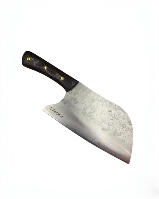 Lifespace 8" Hammered Cleaver with Curved Blade - Lifespace