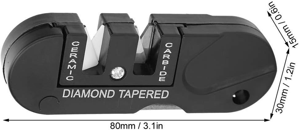Lifespace Hand Held Mini Ceramic Carbide Knife Sharpener with Carabiner - 6-Pack - Lifespace