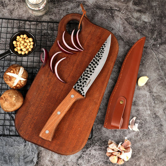 Lifespace Japanese 6.2" Trimming Boning Utility Knife with a Rosewood Handle & Sheath - Lifespace