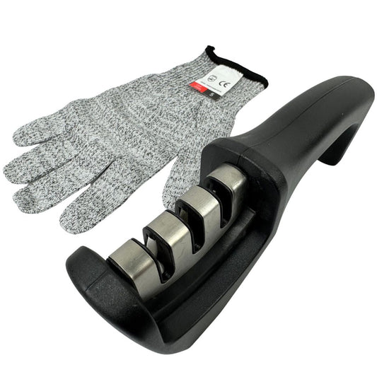 Lifespace Knife Sharpener with Cut Resistant Safety Glove - Lifespace