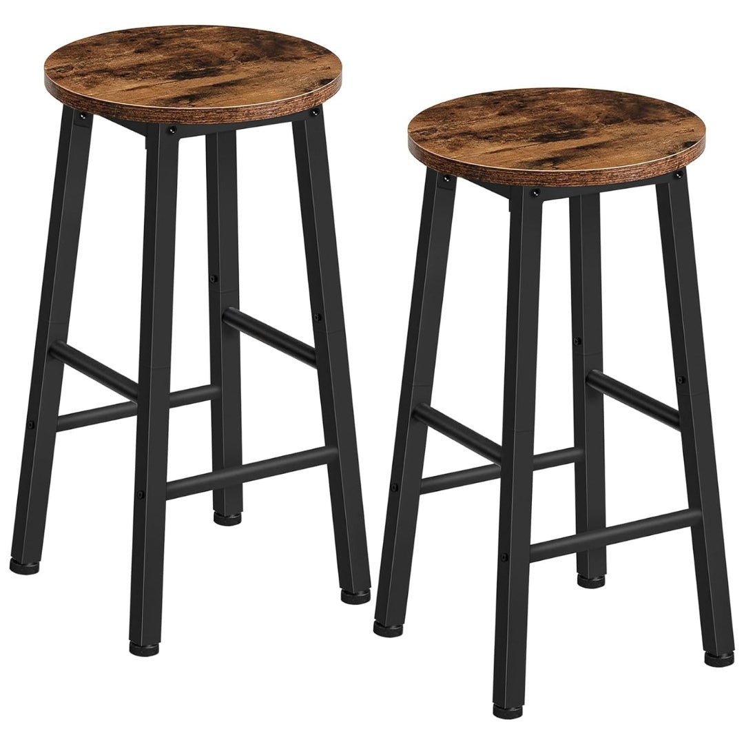 Lifespace Rustic Industrial Kitchen Bar Stool Chair (set of two