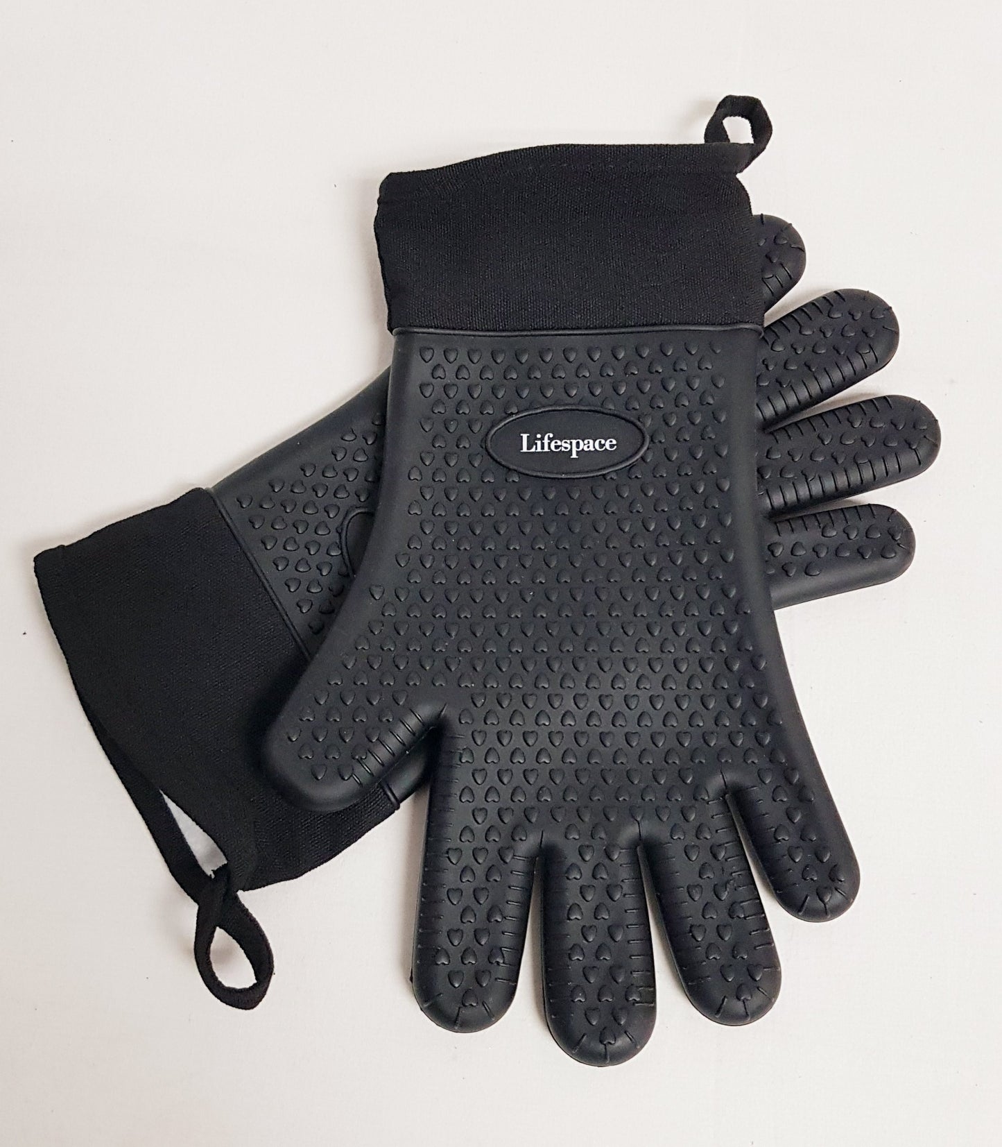 Lifespace Heat Resistant Silicone Gloves (pair) - Cotton Lined, Fully Washable - Lifespace