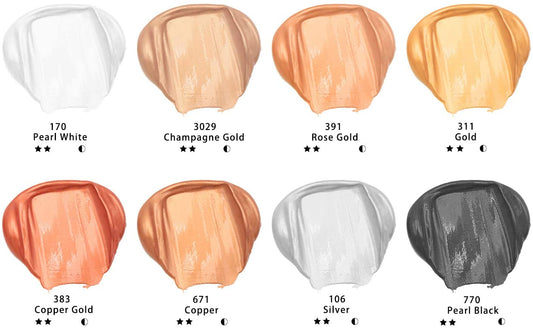 Artecho Metallic Acrylic Paint set - Earth Tone - Set of 8 Colours, 120ml Acrylic Paints - Lifespace