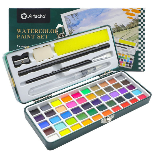 Artecho Professional Watercolour Paint Set in Tin Case with Accessories - Lifespace