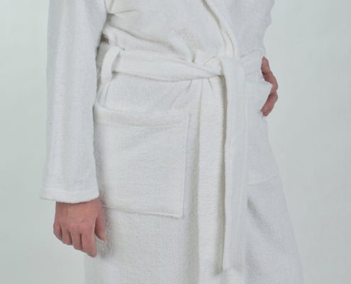 Club Classique 450gsm Towelling Bathrobe with Collar - white - Lifespace