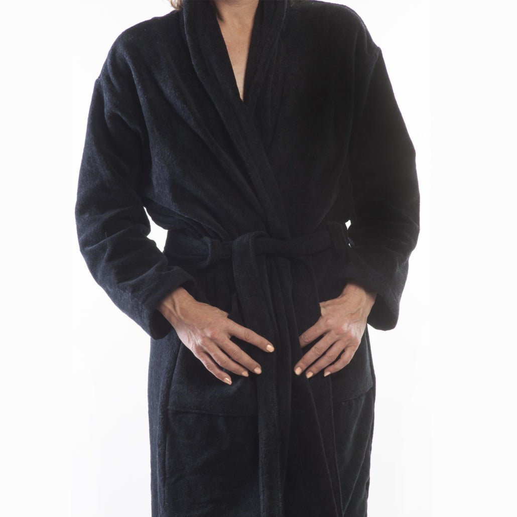 Club Classique Velour Bathrobes - various sizes - White, Stone or Black - Lifespace