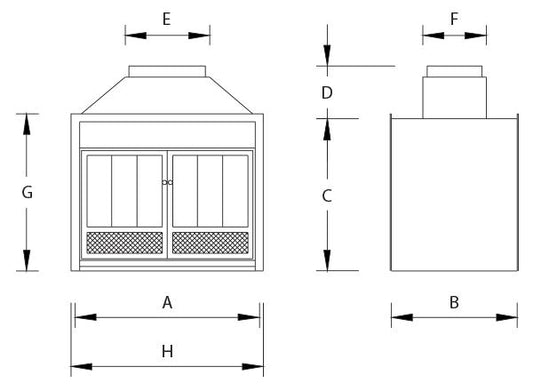 Home Fires Built-In Fireplace 1000 Double Sided - Lifespace