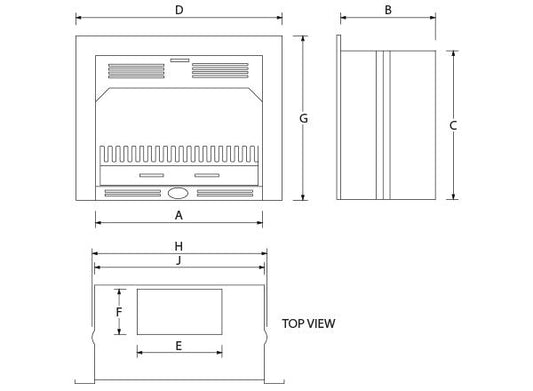 Home Fires Built-in Fireplace 850 New Shape Mild Steel Trim - Lifespace