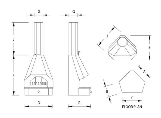 Home Fires Freestanding Corner Fireplace 800 Victorian Complete - Lifespace