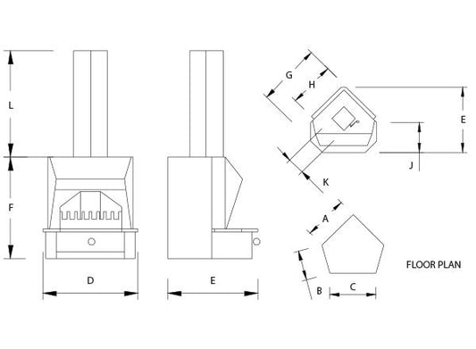 Home Fires Freestanding Fireplace 800 Corner Complete - Lifespace