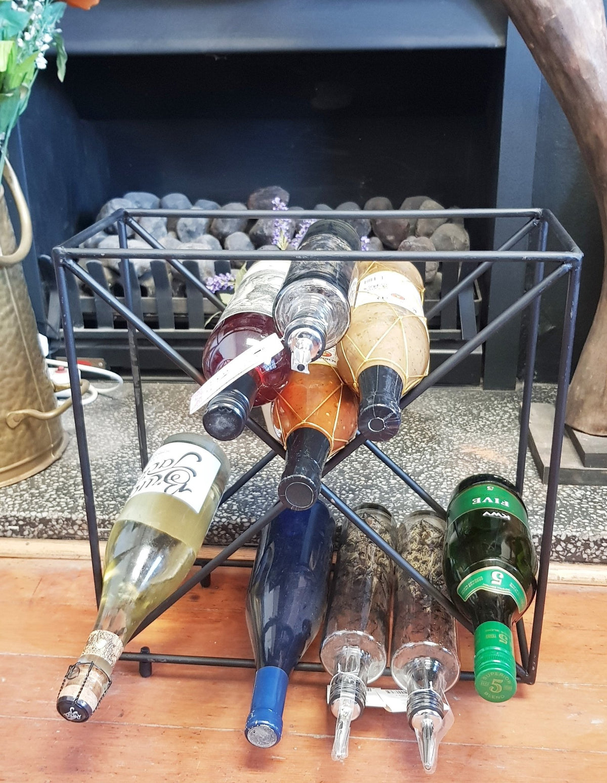 Lifespace 12 Bottle Matt Black Counter Top Wine Rack Bottle Holder - Lifespace
