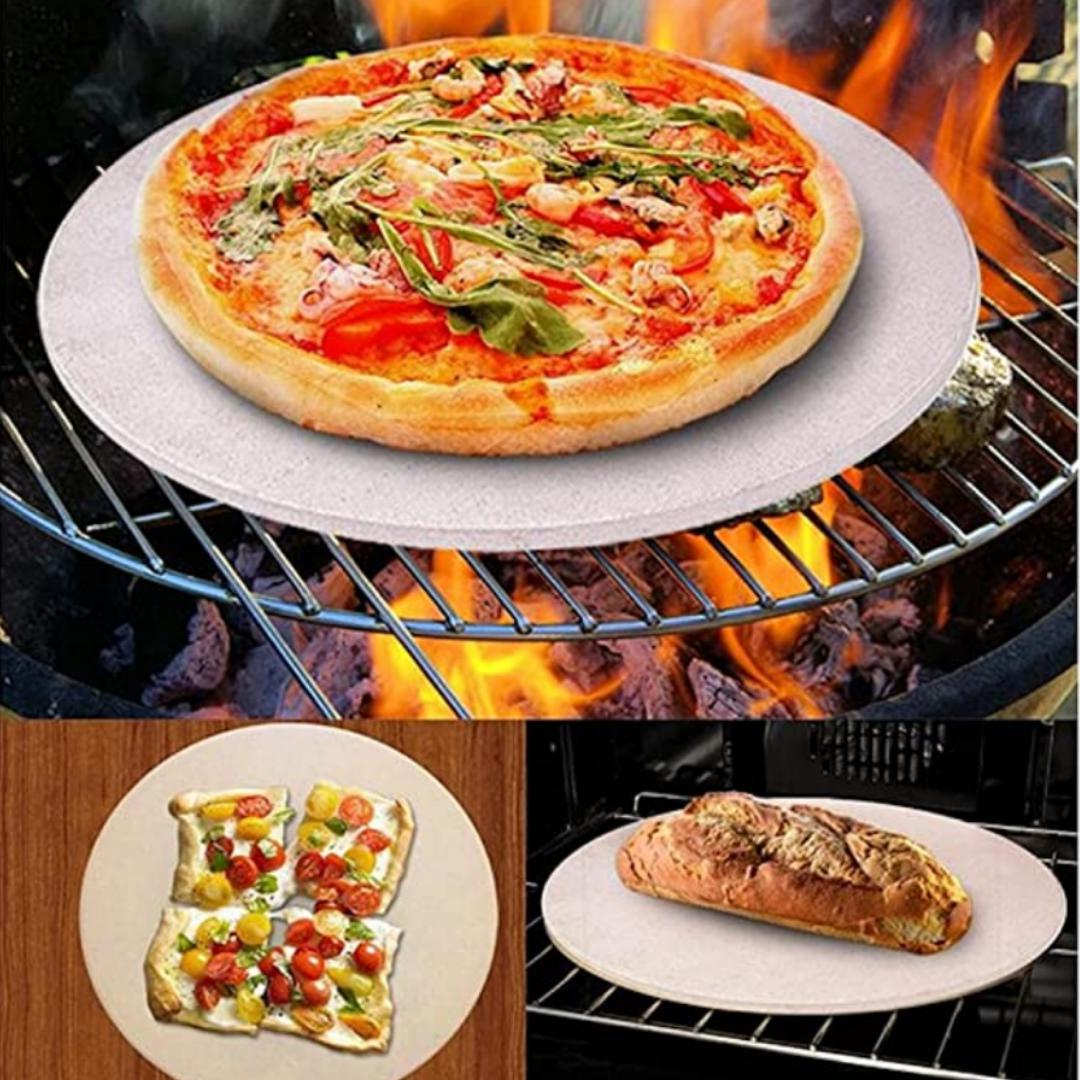 Lifespace 33cm Pizza Grilling Stone with Stainless Steel Cutter - Lifespace