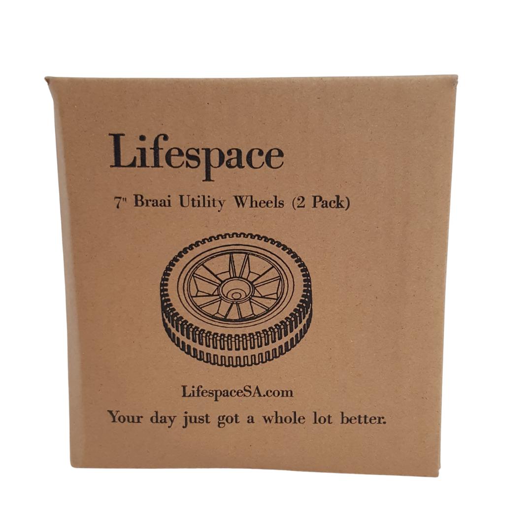 Lifespace 7" Universal Braai Replacement Wheels with 10mm Hole - Sold / Pair - Lifespace