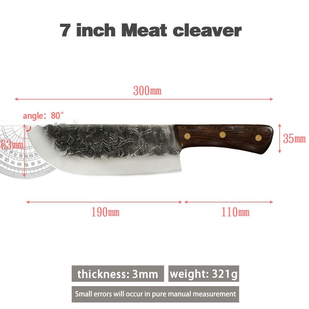 Lifespace 7,5" Hammer Forged Chef Cleaver with Sheath - Lifespace