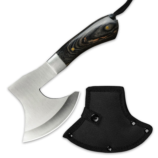 Lifespace 8" Multifunctional Braai Cleaver Axe with Sheath & Rope Lanyard - Lifespace