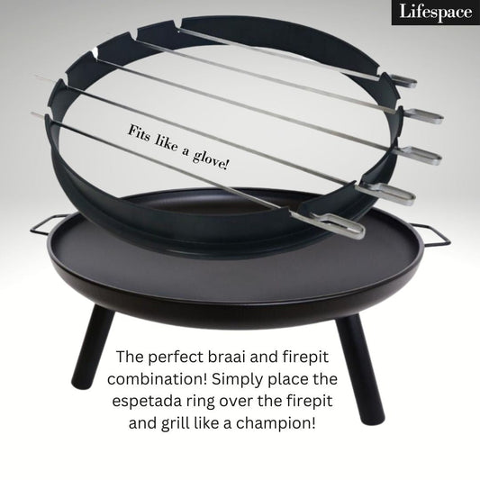 Lifespace Bowl Firepit & Espetada Skewer Combo Set - Lifespace