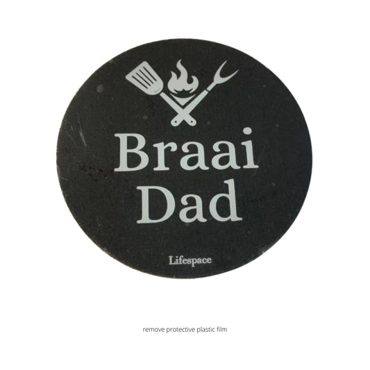 Lifespace "Braai Dad" Drinks Coasters - Set of 6 - Lifespace