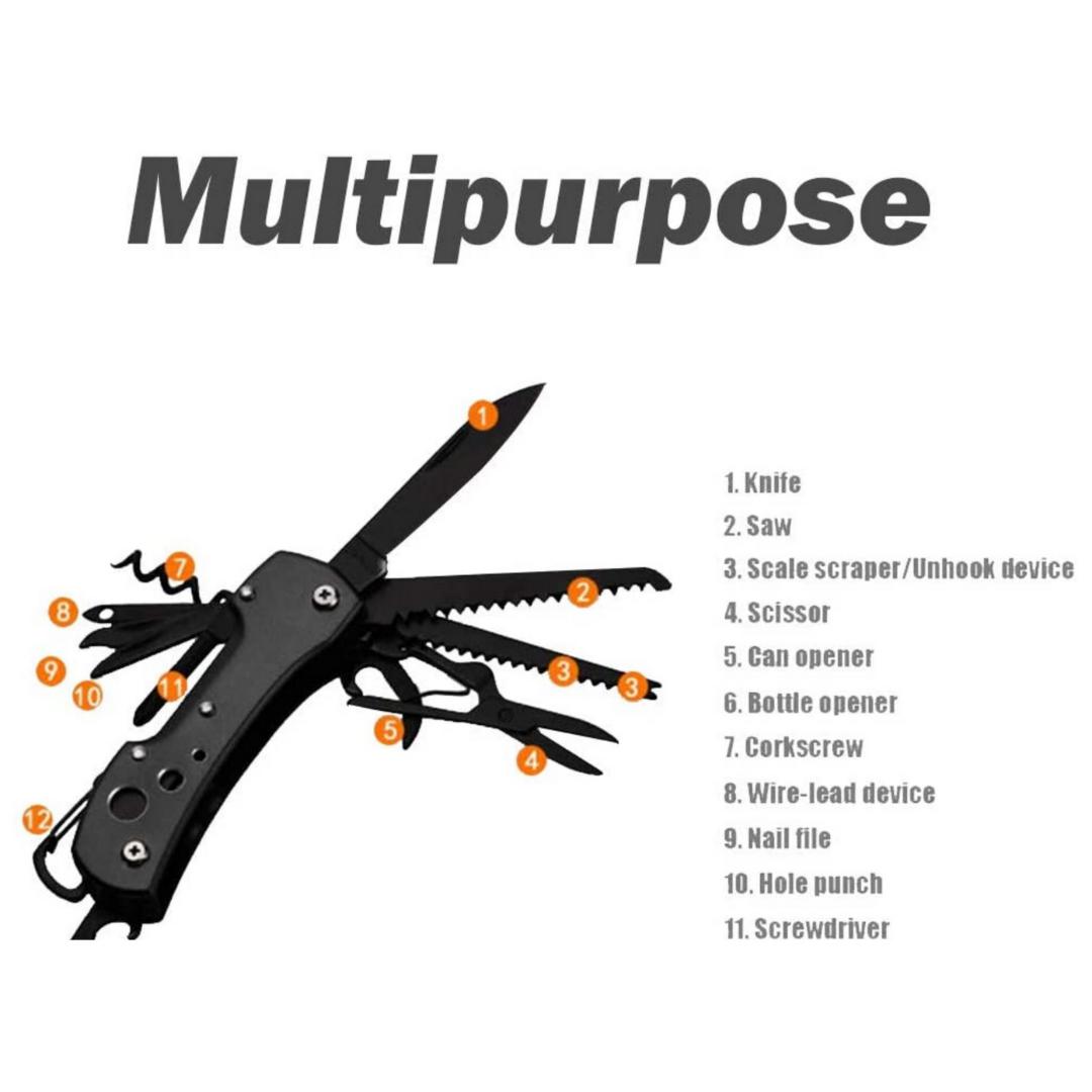 Lifespace Camping Fishing Multi Tool Pocket Knife with Scissors - Lifespace