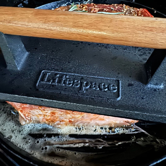 Lifespace Cast Iron Meat / Bacon Press - Rectangle - Lifespace