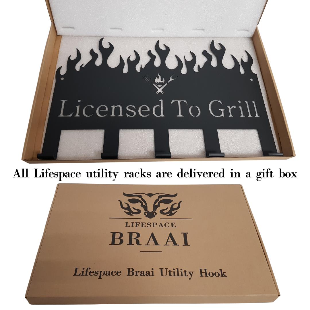 Lifespace "Grill Master" Braai 5 Hook Utility Rack - Lifespace