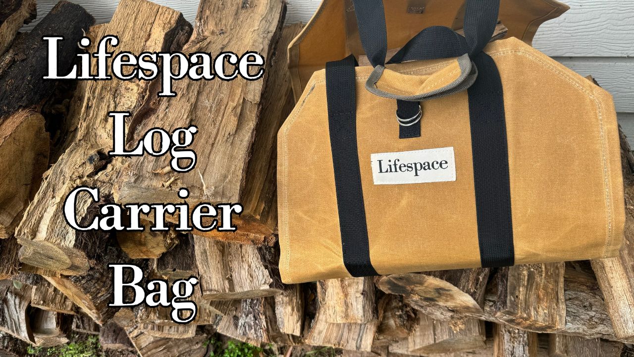 Lifespace Heavy Duty Canvas Firewood Log Carrier Bag with Handles - Lifespace