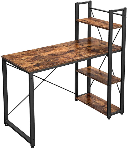 Lifespace Home Office Industrial Computer Desk with Bookshelf - Lifespace