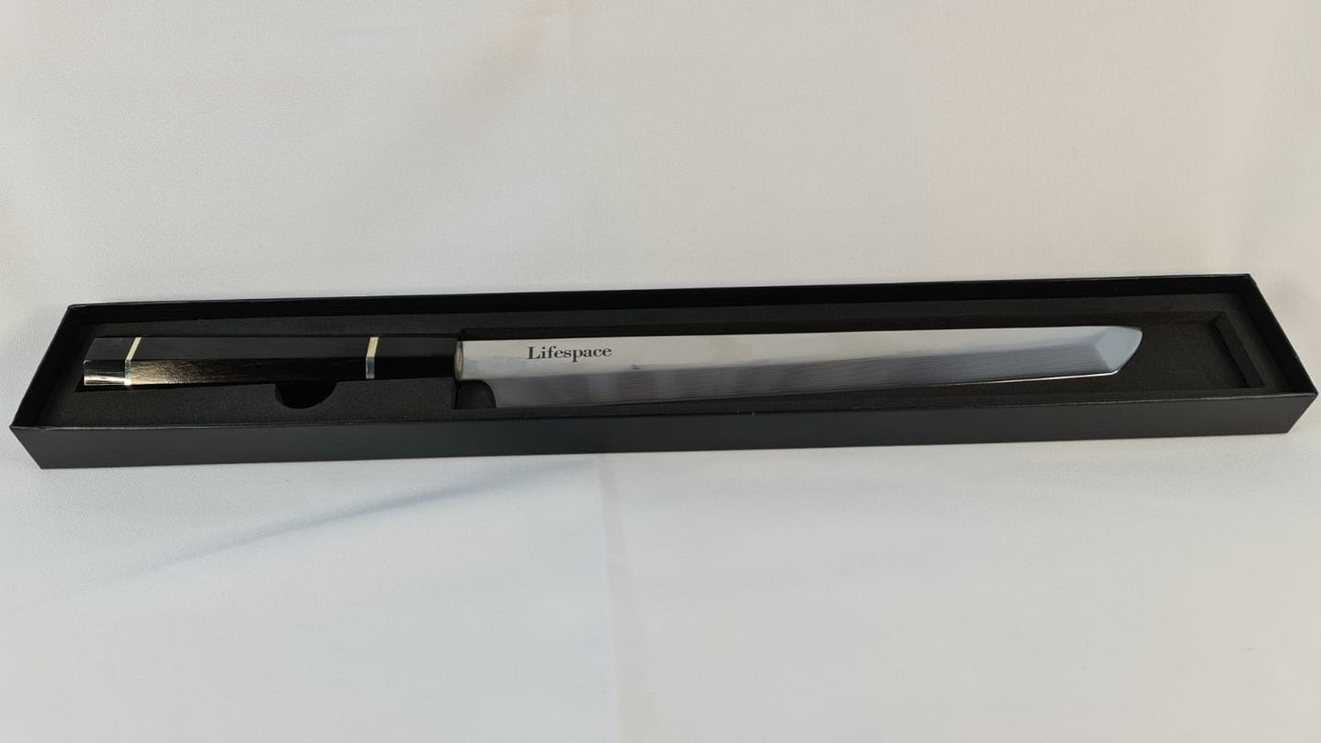 Lifespace Japanese Yanagiba Traditional Damascus Sashimi or Filleting Knife - 270mm Blade - Lifespace