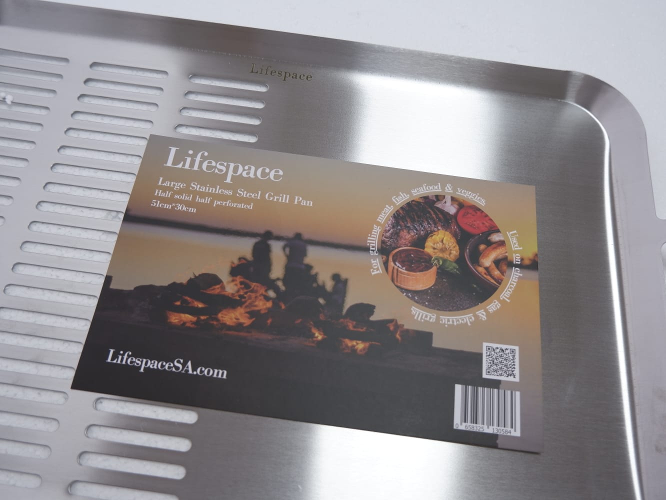 Lifespace Large Braai Breakfast Pan - Half Perforated Base - Lifespace