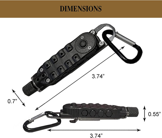 Lifespace Multi Tool Screwdriver Hex Bit Carrier with Carabiner Keychain - Lifespace