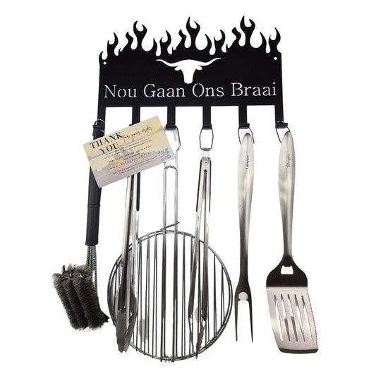 Lifespace "Nou Gaan Ons Braai" Braai 6 Hook Utility Rack - Lifespace