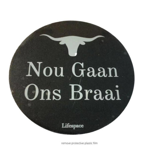 Lifespace "Nou Gaan Ons Braai" Drinks Coasters - Set of 6 - Lifespace