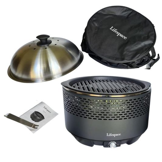 Lifespace Portable Charcoal Braai with FREE Dome Lid & Carry Bag - Lifespace