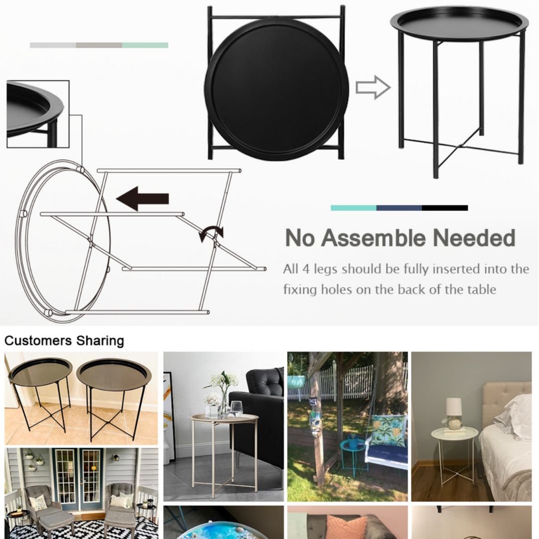 Lifespace Quality Round Patio Side End Table - White - Lifespace
