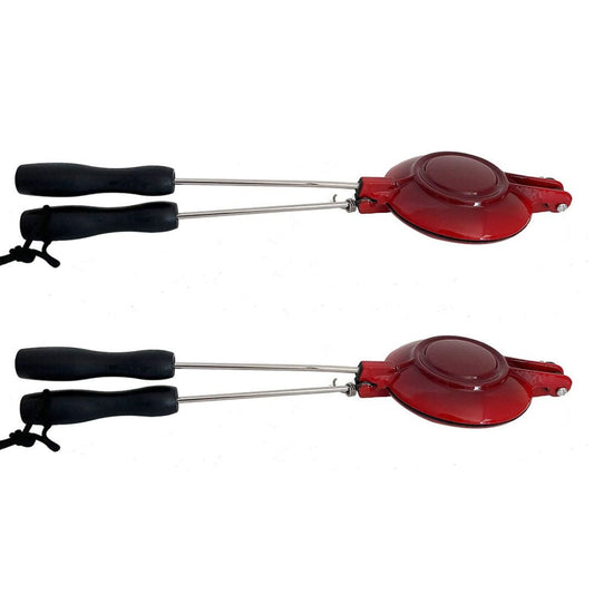 Lifespace Red Enamel Cast Iron Jaffle Irons - 2 pack - Lifespace