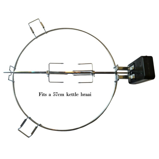 Lifespace Rotisserie Ring for 57cm Kettle Braai with Motor, Shaft & Prongs - Lifespace