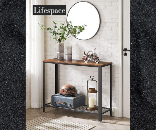 Lifespace Rustic Industrial 2 Tier Console Hall Table - Lifespace