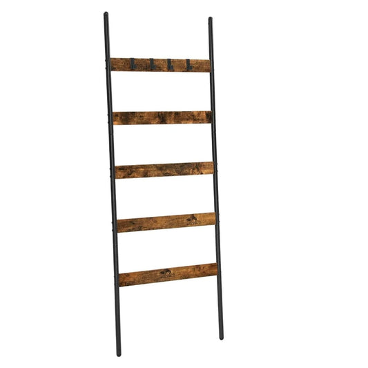 Lifespace Rustic Industrial Blanket & Towel Ladder Rail with Hooks - Lifespace