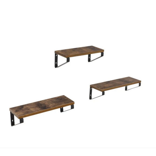 Lifespace Rustic Industrial Floating Display Shelf Set - 3 shelves - Lifespace
