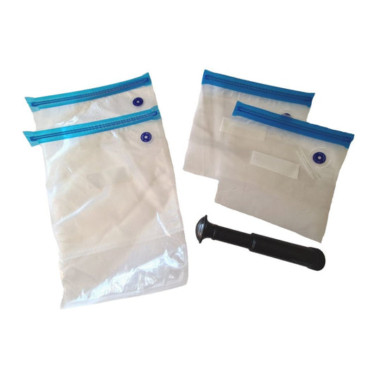 Lifespace Sous Vide Hand Vacuum Pump & 4 x Reusable Air Valve Vacuum Bags - 2 sizes - Lifespace