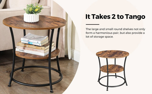 Lifespace Unique Living Room Round Coffee Side Table - Lifespace