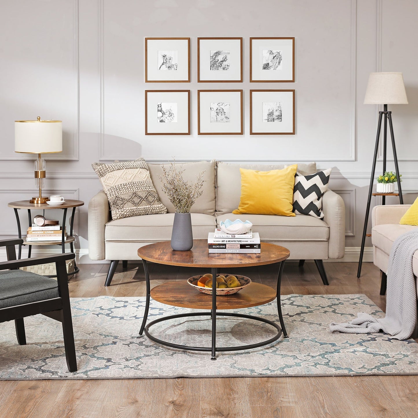 Lifespace Unique Living Room Round Low Height Coffee Table - Lifespace