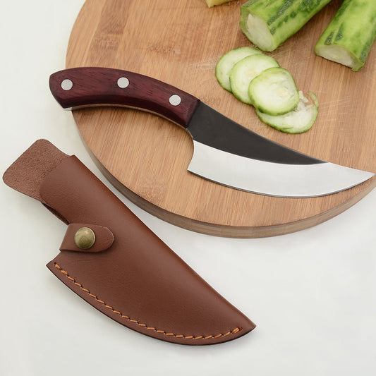 Lifespace Viking Style Chef Knife with Wood Handle & Sheath - Lifespace
