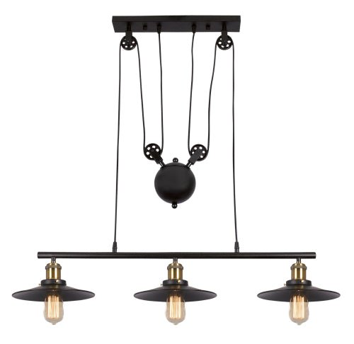 Matt Black Metal Light with Pulley Cord - Lifespace