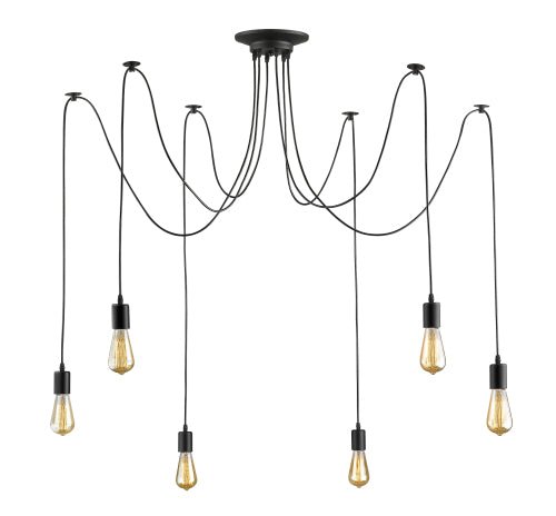 Spider Web Metal Cord Pendant -6 Light - Lifespace