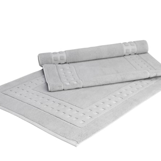 Terry Lustre 1000 Range 1070gsm Bath Mats - White and Stone - Lifespace